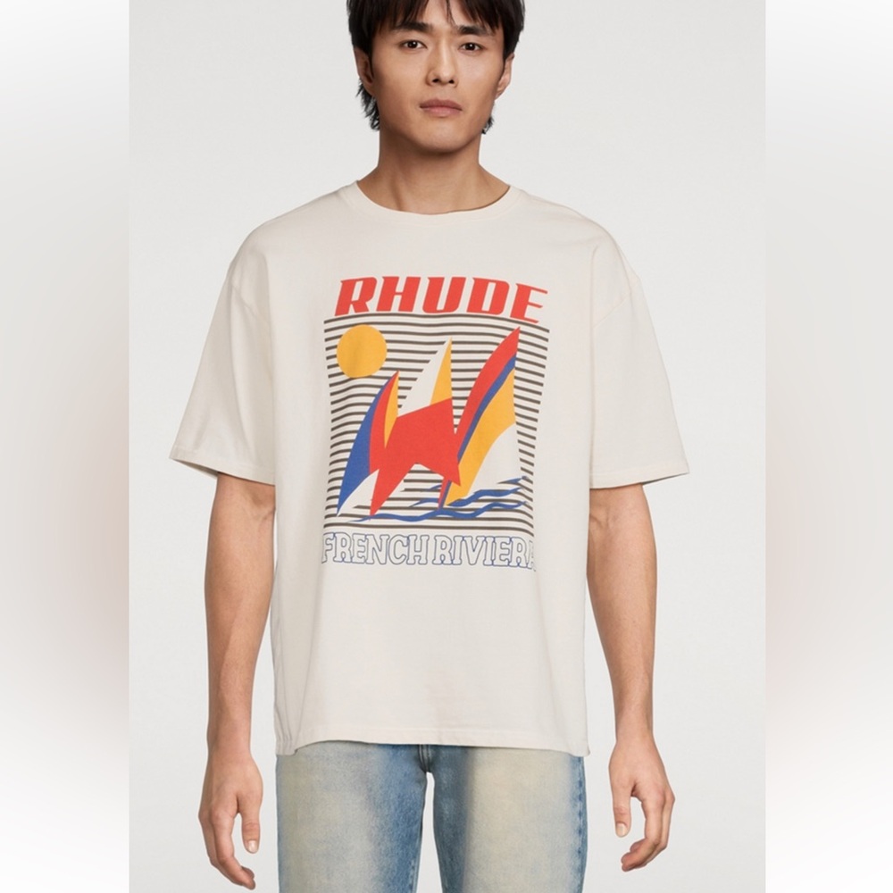 ⭐️ RHUDE~  Sailboat Poster Oversized Tee shirt Small